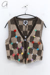 YANYAN KNITS 24 Autumn and Winter Firework Shrink Vest YYK-YYW24-1171-ZONGYANMAI Brown/Oatmeal